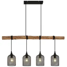 LINDBY Elrond 4-flg. 60 W 116 cm rund Holz schwarz