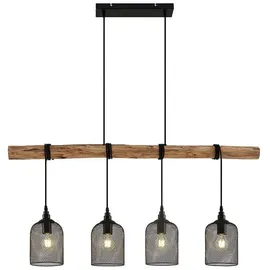 LINDBY Elrond 4-flg. 60 W 116 cm rund Holz schwarz