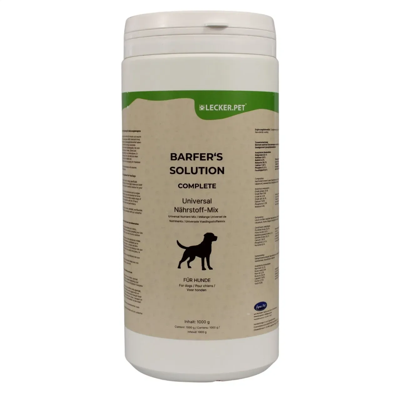 1 kg Lecker.Pet® Barfer's Solution Complete Universal Nährstoff Mix Pulver für Hunde