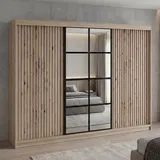 A&J MöbelLand Schiebetürenschrank NORIVO 200 x 210 x 55 cm Schwarz