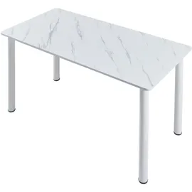 [en.casa] Esstisch Tammela für 4 Personen 120x60 cm Marmor-Optik, weiß