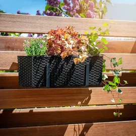 Kadax Blumenkasten 18 x 56 x 19,5 cm Schwarz