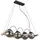 GLOBO Pendellampe 4-flg. 75 cm Rauchglas Metall schwarz Holz braun