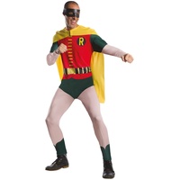 Rubie‘s Official DC Comic Robin-Kostüm für Erwachsene, Version 1966, Superhelden-Kostüm, Herrengröße Standard, Brustumfang 91,5 - 107 cm