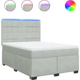 vidaXL Boxspringbett 140 x 200 cm Hellgrau