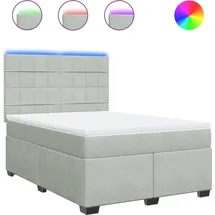 vidaXL Boxspringbett 140 x 200 cm Hellgrau