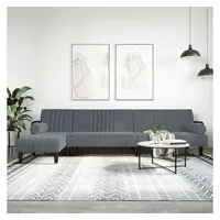 vidaXL Schlafsofa in L-Form Dunkelgrau 260x140x70 cm Samt