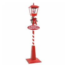 vidaXL Weihnachtsstraßenlampe mit Laterne 40,5 x 40,5 x 180 cm Rot