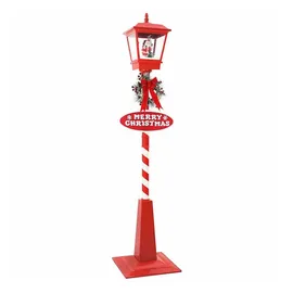vidaXL Weihnachtsstraßenlampe mit Laterne 40,5 x 40,5 x 180 cm Rot