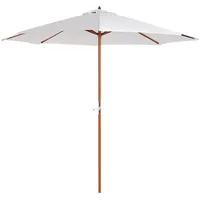 Outsunny Holz Sonnenschirm Holzschirm Gartenschirm Balkonschirm 2,5m Creme
