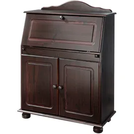 Home Affaire Sekretär HOME AFFAIRE "Mette, Schreibtisch im Landhausstil", braun (dunkelbraun), B:82cm H:107cm T:39cm, Sekretäre, Sekretär, aus Massivholz, Breite 82 cm