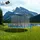 Kinetic Sports Salto Plus 430 cm  inkl. Sicherheitsnetz, Regenplane und Leiter Blau