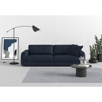 TRENDMANUFAKTUR Big-Sofa »Bourbon«, (2 St.), extra tiefe Sitzfläche, wahlweise mit Sitztiefenverstellung bestellbar blau
