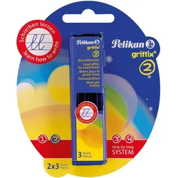 Pelikan Minen für Bleistift Griffix B1RB 2mm VE=8xBlister 2x3 Minen
