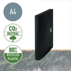 LEITZ Ablagebox Recycle, A4, schwarz, Sicherheitsverschluss, 3 Klappen