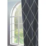 ADAM Audio Vorhang ADAM "Casket Valdelana" Gr. 4, blau (dunkelblau), B:145cm H:245cm, Jacquard, Baumwolle (Bio-Baumwolle), Gardinen, Vorhang, aus 100% Bio-Baumwolle