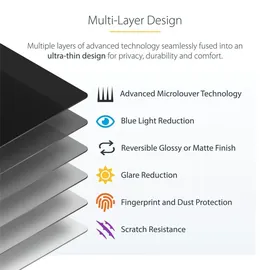 Startech StarTech.com 13 Zoll MacBook Air M2 M3 M4 Magnet Laptop Sichtschutzfilter, Zweiseitig Entspiegelt(Matt) und Glänzend, Blickschutzfilter
