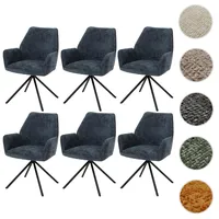 Mendler 6er-Set Esszimmerstuhl HWC-G67, Küchenstuhl Stuhl mit Armlehne, drehbar