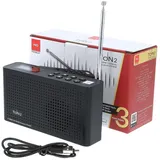 RED OPTICUM TON 2 - UKW/FM / Internet-Radio / Bluetooth Lautsprecher - schwarz - Tragbares Internetradio WLAN mit Kopfhörerausgang, 2-zeiliges LCD... - Schwarz