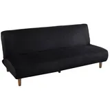 Rosnek Sofahusse Samt, Stretch, für armloses Klappsofa schwarz 160 cm