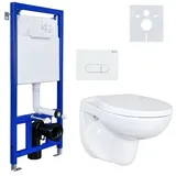 Belvit Wand-WC mit WC-Sitz Weiß