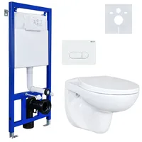 Belvit Wand-WC mit WC-Sitz Weiß