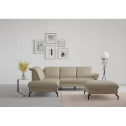 Ecksofa SIT & MORE "Fashion L-Form", beige, B:250cm H:84cm T:207cm, Sofas, wahlweise mit Kopfteilverstellung und Vorziehsitz, motorisch
