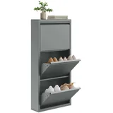 Kaket Schuhkipper, Grau, Metall, 50x106x15 cm, Garderobe, Schuhaufbewahrung, Schuhkipper
