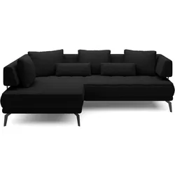 Ecksofa Giotto Stoff Schwarz