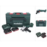 Metabo W 18 7-125 Akku Winkelschleifer 18 V 125 mm + 2x Akku 4,0 Ah + Ladegerät + metaBOX