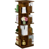Relaxdays Bücherregal, braun Metall, 39x125.5x39 cm, Wohnzimmer -
