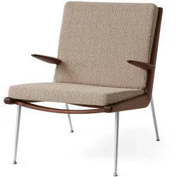 &Tradition - Boomerang HM2 Loungechair, Gestell Walnuss geölt / Beine Edelstahl, beige (Karakorum 003)