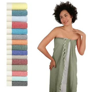 furora holiday Saunatuch Saunahandtuch Saunatuch Damen + Herren, Hamamtuch groß 100x200 XXL grün