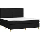 vidaXL Boxspringbett mit Matratze & LED Schwarz 180x200 cm Stoff