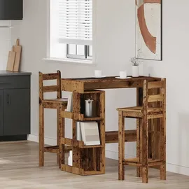 vidaXL Bartisch mit Regal 100 x 48 x 101,5 cm Braun