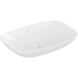Villeroy und Boch Loop & friends Aufsatz-Waschtisch 4A500001 62x42cm, ohne Hahnlochbank, mit Überlauf, weiß