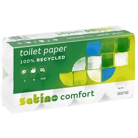 Satino by wepa Toilettenpapier comfort 2-lagig Recyclingpapier, 64 Rollen