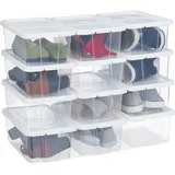 Relaxdays Schuhbox 12,5 x 20 x 34,5 cm 12-tlg. transparent