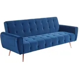 vente-unique Schlafsofa Klappsofa 3-Sitzer - Samt - tannengrün