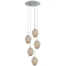 s.luce Echos 5-flg. Ø 60 cm rund Glas, Weiß