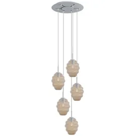 s.luce Echos 5-flg. Ø 60 cm rund Glas, Weiß
