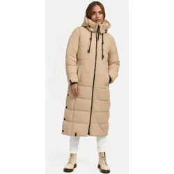 Winterjacke MARIKOO "Nadeshikoo XIV", Damen, Gr. 5XL, beige, Obermaterial: 100% Polyester; Innenmaterial: 100% Polyester; Fütterung & Wattierung: 100% Polyester, Jacken, extra langer Winter Mantel gesteppt