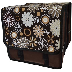 Aves-24 Fahrradtasche FAHRRADTASCHE Satteltasche Gepäckträgertasche Doppel Fahrrad 26″ 28″, 12. Duo – Blumen (braun) schwarz
