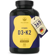 True Nature True Nature® Vitamin D3 + K2 Tabletten 1 Jahr Langzeitvorrat 365 St