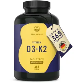 True Nature True Nature® Vitamin D3 + K2 Tabletten 1 Jahr Langzeitvorrat 365 St