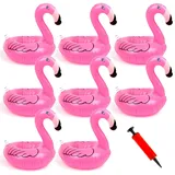 Aufblasbarer Getränkehalter Flamingo,8 Stück Pool Getränkehalter schwimmend,Schwimmender getränkehalter für Beachparty Hawaii Party Schwimmbad Strand,Deko für Jungen und Mädchen