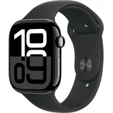Apple Watch Series 10 GPS 46 mm Aluminiumgehäuse diamantschwarz Sportarmband schwarz S/M