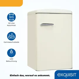 Exquisit RKS120-V-H-160E Retro-Kühlschrank (122 l, 895 mm hoch, Magnolienweiß)