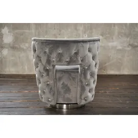 KAWOLA Cocktailsessel SENSO Velvet 77 x 77 x 67 cm Silbergrau gepolstert