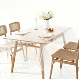 Tischdecke Transparent Tischfolie 140 X 200 cm, Rechteckig Tischdecke Durchsichtig Abwaschbar, PVC Tischschutzfolie Wasser- und öLabweisend, Zugeschnitten Werden Plastiktischdecke Transparent